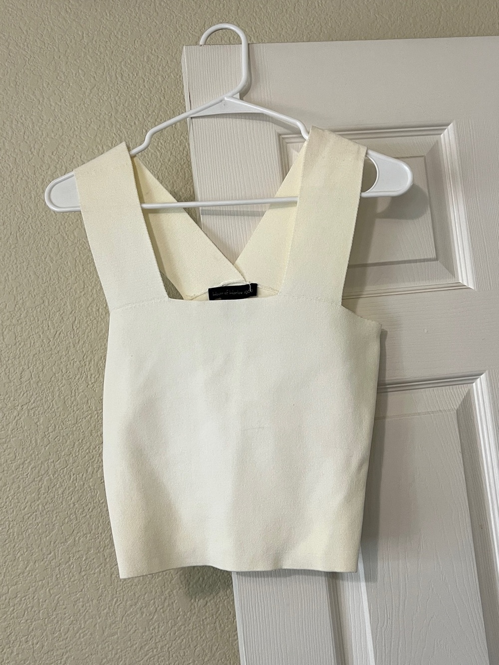 House of Harlow 1960 Ivory Square-Neck Tank with Wide Straps
